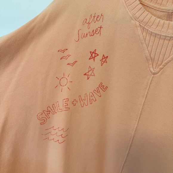 Aerie Oversized Light Peach Women's Sweatshirt Size L - Picture 3 of 6